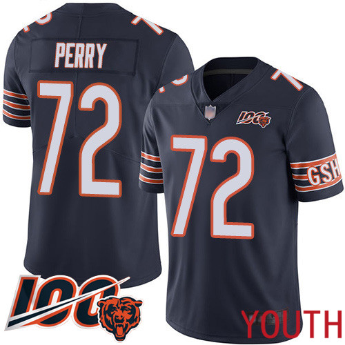 Chicago Bears Limited Navy Blue Youth William Perry Home Jersey NFL Football #72 100th Season